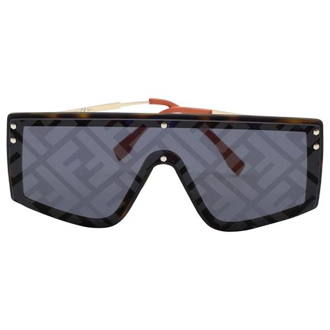 fendi ff m0076/g/s|FENDI FF Shield Sunglasses FF M0076/G/S Black.